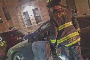 Disputa doméstica en Washington Heigh termina con el incendio de un vehículo y dos heridos.