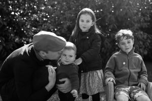 Undated handout photo issued by Kensington Palace of Britain's Prince William, Duke of Cambridge, Prince Louis, Princess Charlotte and Prince George taken in Norfolk earlier this year by Catherine, Duchess of Cambridge