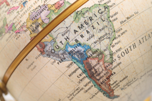 Sudamerica en globo terraqueo