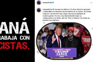 Maná retira colaboración Nicky Jam racista pidió voto Donald Trump