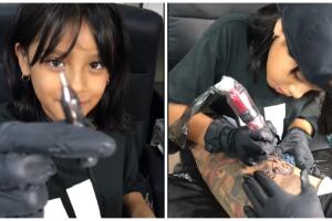 Niña de 8 años se convierte en tatuadora y conquista a TikTok.