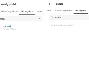 Hermana de Nodal sigue a Cazzu en Instagram.