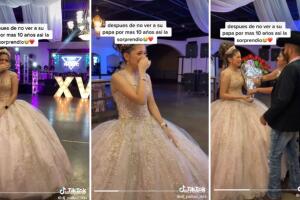 Quinceañera se reencuentra con su papá tras 10 años separados