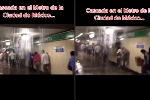 Cascada en el metro de la Ciudad de México