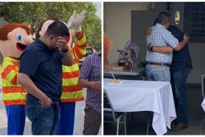 Un hombre sorprendió a su hijo en su cumpleaños tras 17 años sin verse.