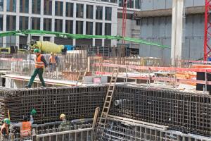 New Building site of high-rise building in Frankfurt, Germany