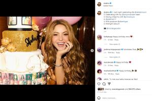 Shakira presumió su pastel de cumpleaños