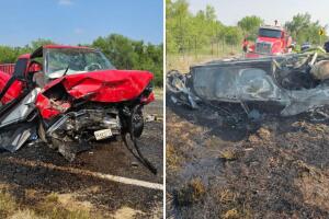 siete muertos dos niños heridos choque frontal carretera Condado Dimmit Carrizo Springs