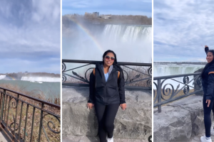 Yalitza Aparicio en sus vacaciones en las cataratas del Niágara
