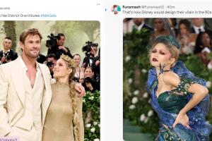Chris Hemsworth y Zendaya en los memes de la Met Gala 2024