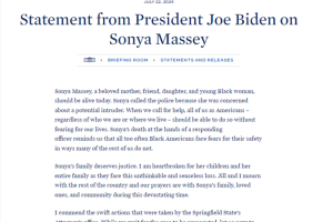 Comunicado del Presidente Joe Biden tras muerte de Sonya Massey