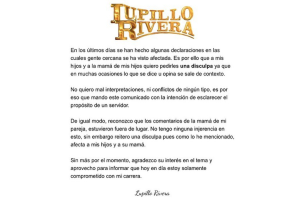 Lupillo Rivera comunicado suegra