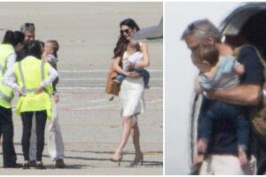 George y Amal Clooney con los gemelos Ella y Alexander