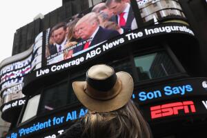New Yorkers Watch The Inauguration Of Donald Trump