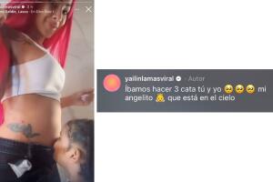 Yailin embarazada junto a Cattleya