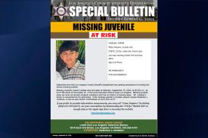  El menor fue visto por última vez el lunes 23 de septiembre.