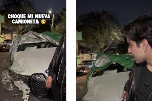 Aarón Mercury mostró cómo quedó su camioneta de lujo tras accidente