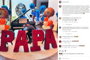 Carlos Rivera celebró su primer Día del Padre con el pequeño León.