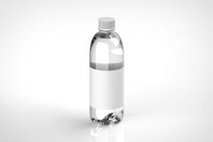 fizzy drink bottle white background one center angled 3D Render