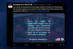 Los vuelos de repatriación a México llegarán hasta la frontera con Guatemala