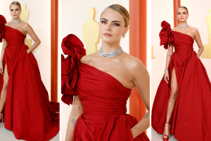Cara Delevingne en la alfombra roja de los premios Oscar 2023