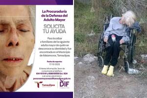 adulta mayor abandonada Playa Bagdad Matamoros Laredo Texas DIF Tamaulipas