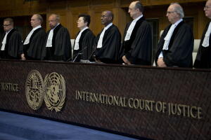 Magistrados de la Corte Internacional de Justicia.