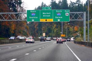 Driving on the Highway in Portland Oregon