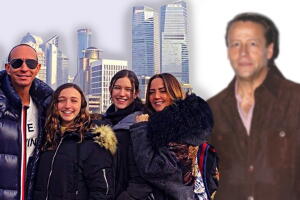 Andrea Legarreta, su famia y Alfredo Adame