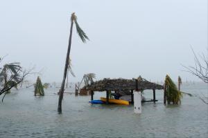 Damage at the Abaco Beach Resort during the eye of  Hurricane Dorian in Marsh Harbour