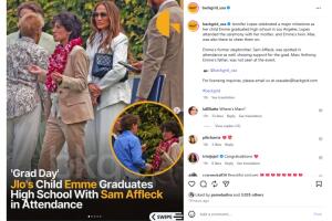 Emme se graduó de la preparatoria y Samuel, el hijo de Ben Affleck, la acompañó.