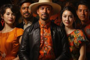 A vivid portrait of influential Latin American figures. Hispanic Heritage Month concept.