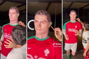 Josué Benjamín Figueroa, niño venezolano de 13 años hizo una escultura a tamaño real de Cristiano Ronaldo