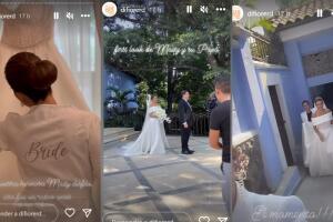 El vestido de novia fue una creación de la diseñadora española Rosa Clará.