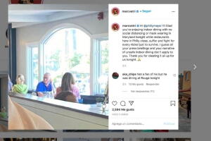 Alcalde Kenney Filadelfia comiendo en restaurante en Maryland 
