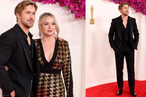 Otro de los galanes nominados este año, Ryan Gosling, quien llegó de la mano de su hermana Mandi Gosling. El look del actor fue estilo 'vintage' con un traje Gucci.
