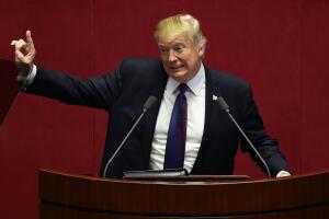 Donald Trump en Seúl, Corea del Sur. 