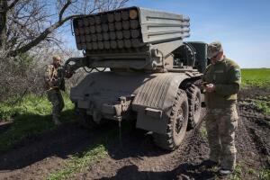 Guerra Rusia Ucrania, lanzador de cohetes.