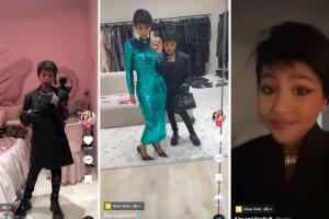 Kim Kardashian y North West disfrazadas como Kris Jenner.jpg