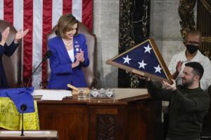 Volodymyr Zelenskyy, Nancy Pelosi, Kamal Harris
