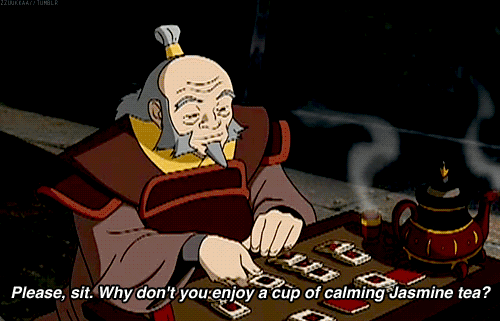Iroh tomando té