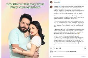 Chamonic reporta que José Eduardo Derbez y Paola Dalay estarían separados