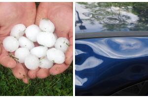 granizo carro garaje 