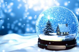 Adorno con nieve - bola de vidrio con nieve