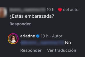 Así respondió Ariadne Díaz en Instagram ante quien sospechó que la actriz estaba embarazada.