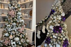 Árboles de Navidad llenos de adornos