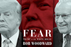 Presidente Donald Trump y el periodista Bob Woodward
