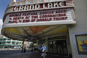 Closed theater marquee