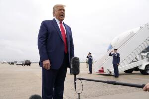 Trump en su viaje a Kenosha