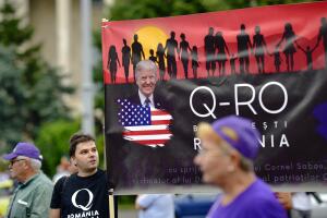 Virus Outbreak Romania QAnon